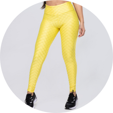 01 calca legging basica fitness alto relevo cirre amarelo