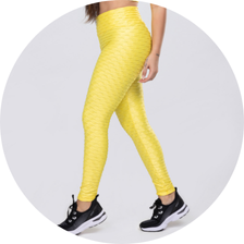 03 calca legging basica fitness alto relevo cirre amarelo