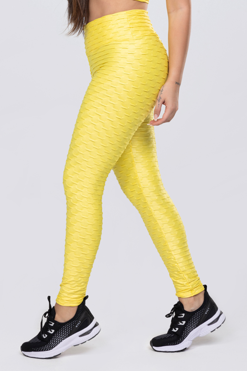 07 calca legging basica fitness alto relevo cirre amarelo