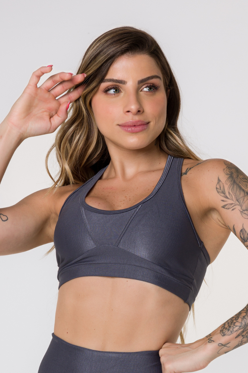 01 top fitness canelado nadador cinza