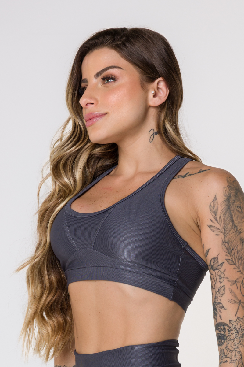 02 top fitness canelado nadador cinza