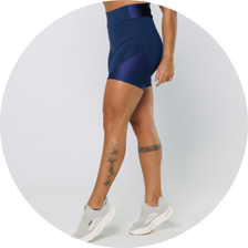05 bermuda fitness poliamida com recortes metalic azul marinho