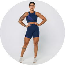 06 bermuda fitness poliamida com recortes metalic azul marinho