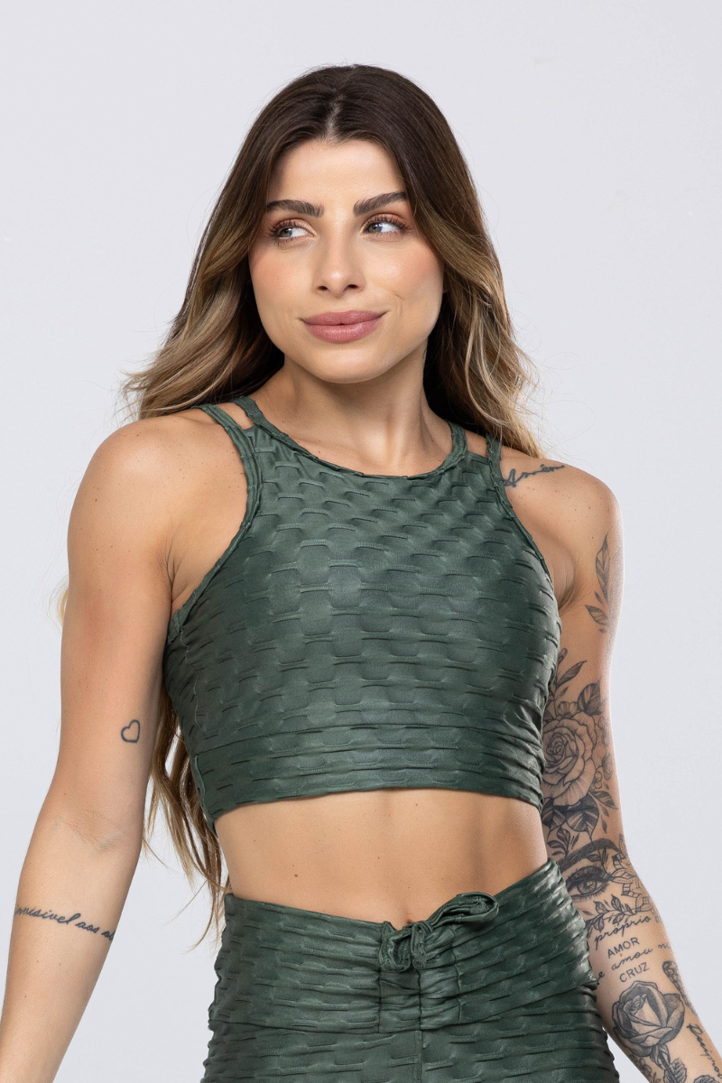 01 top fitness alto releco cirre alcas finas verde militar
