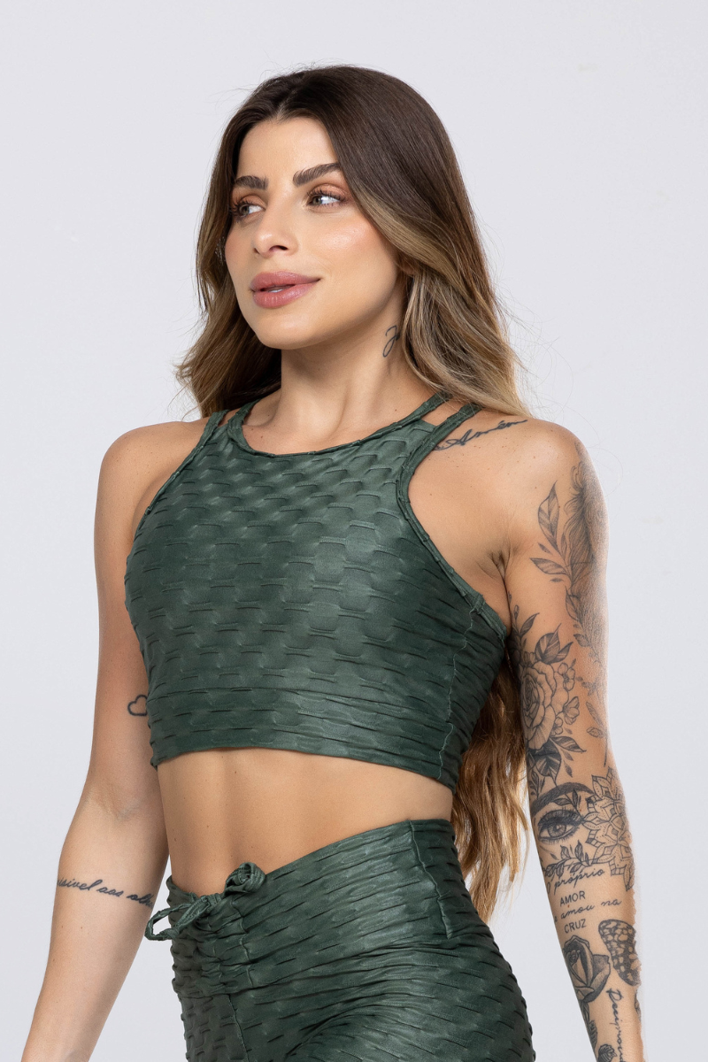 02 top fitness alto releco cirre alcas finas verde militar