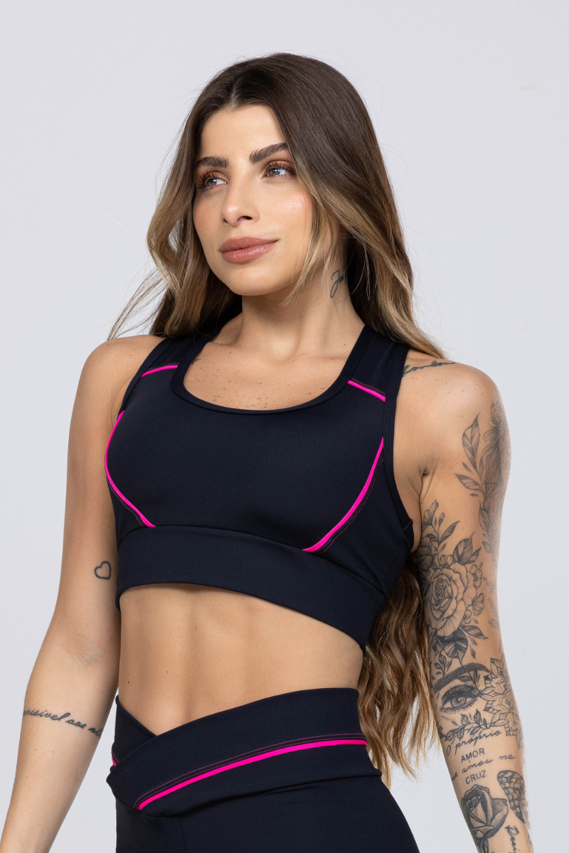 03 top nadador preto com detalhes em vivo rosa