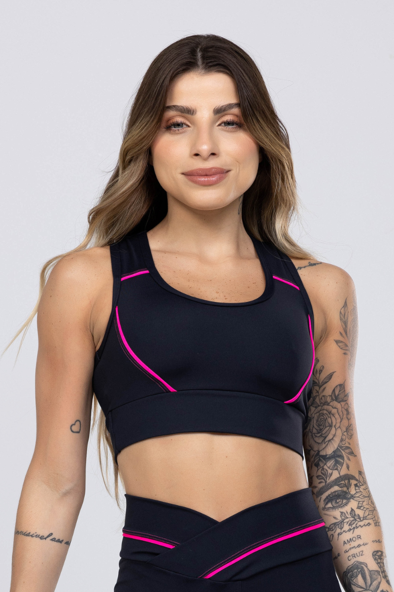 05 top nadador preto com detalhes em vivo rosa