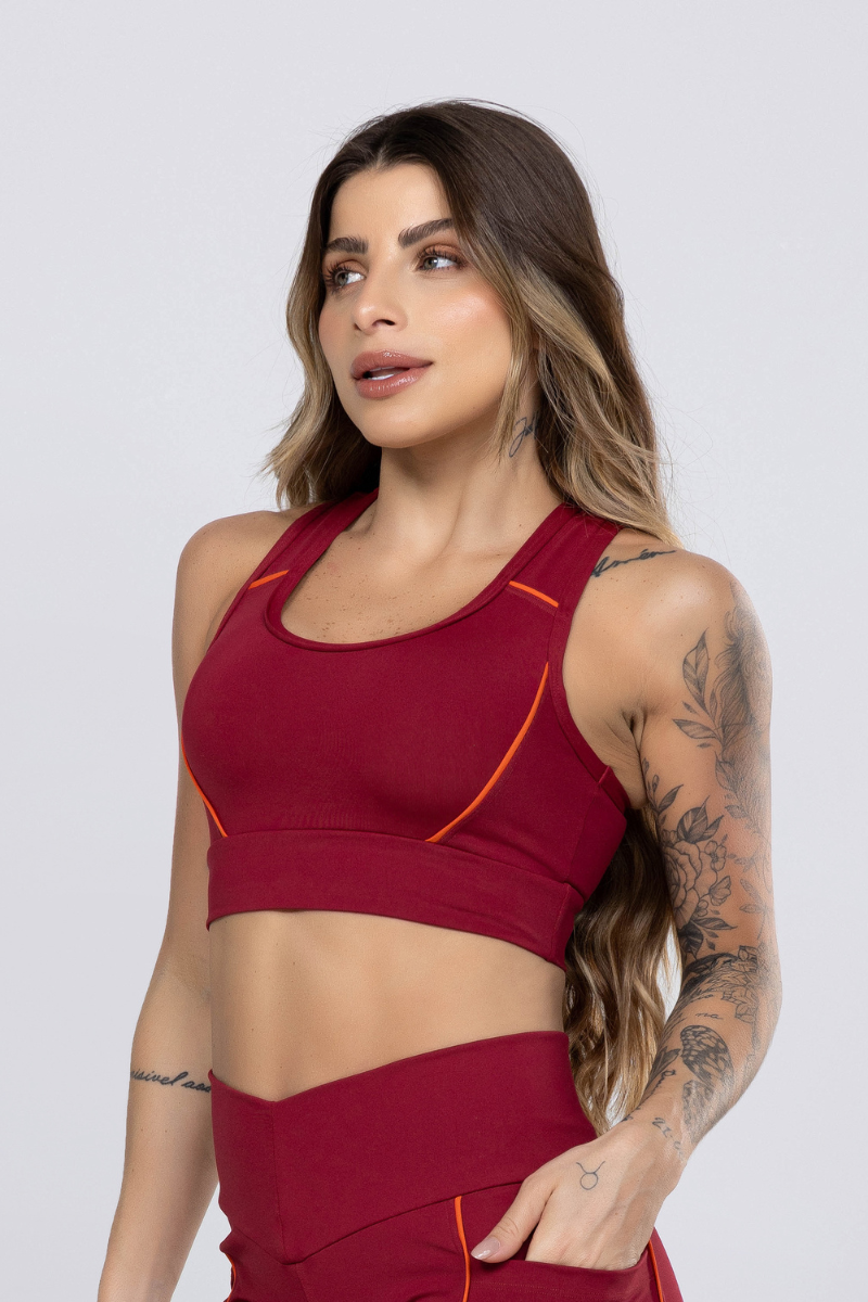 04 top nadador valentino poliamida com detalhes em vivo laranja