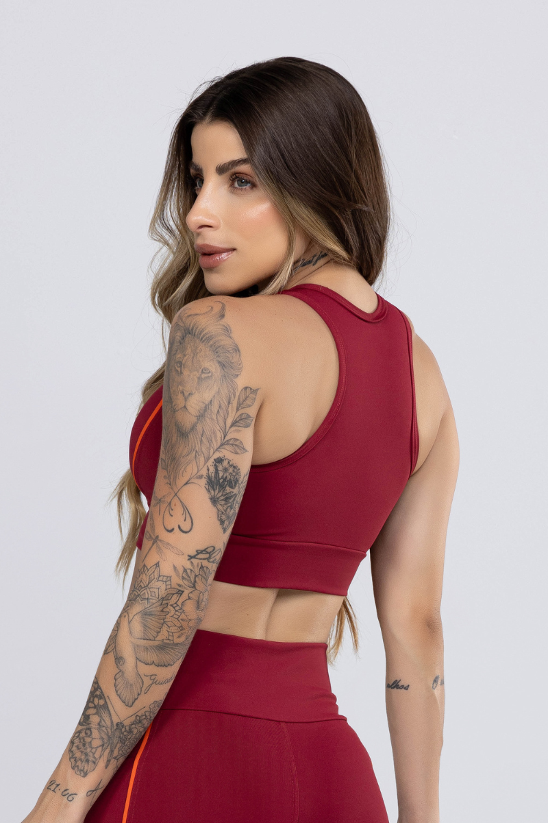 05 top nadador valentino poliamida com detalhes em vivo laranja