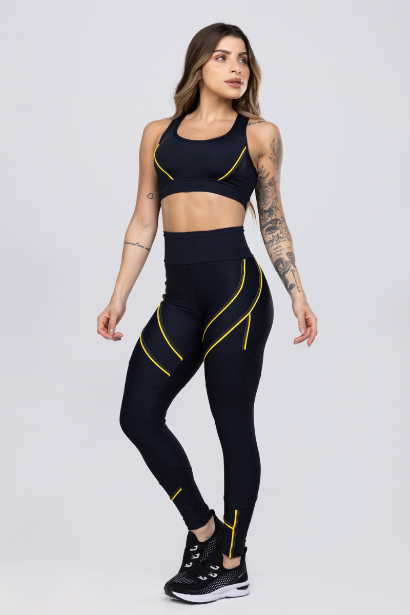 05 calca legging poliamida preto com detalhes em vivo amarelo