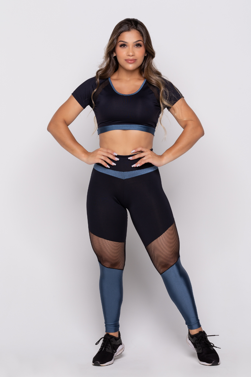 01 calca legging fitness poliamida azul com tela