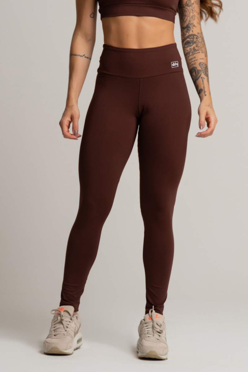 04 calca legging feminina fitness basica marrom