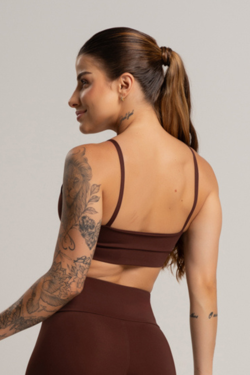 01 top feminino fitness basico marrom