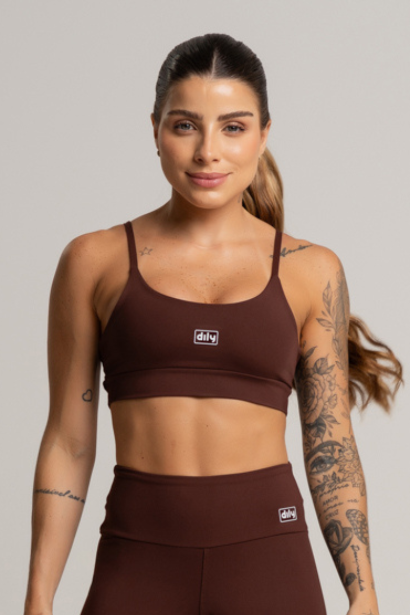 03 top feminino fitness basico marrom