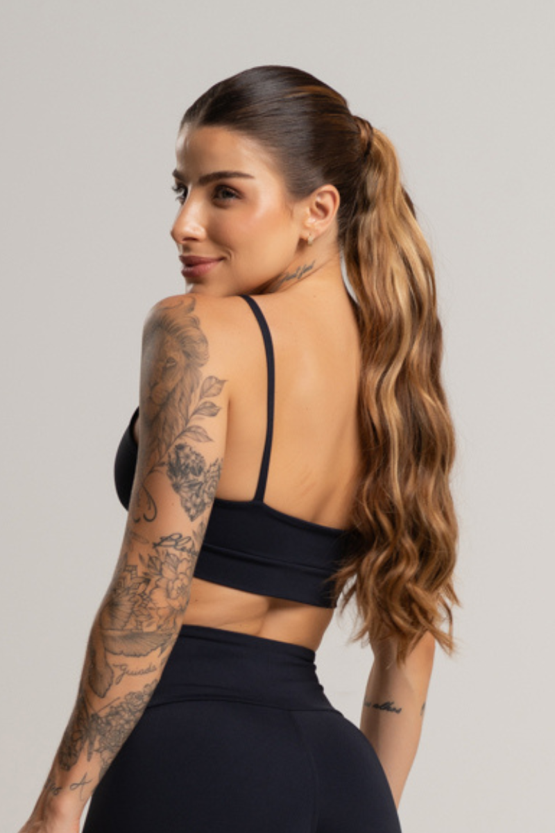 02 top feminino fitness basico preto