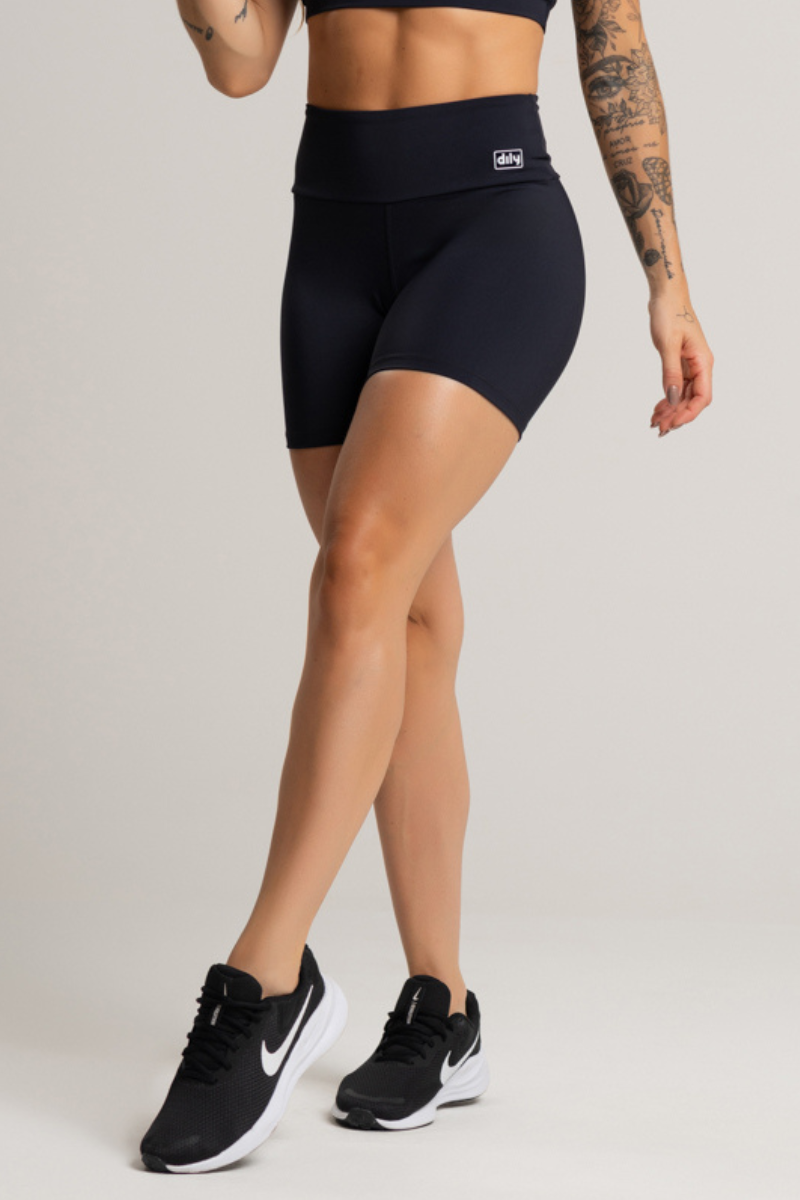 03 shorts fitness feminino basico poliamida preto