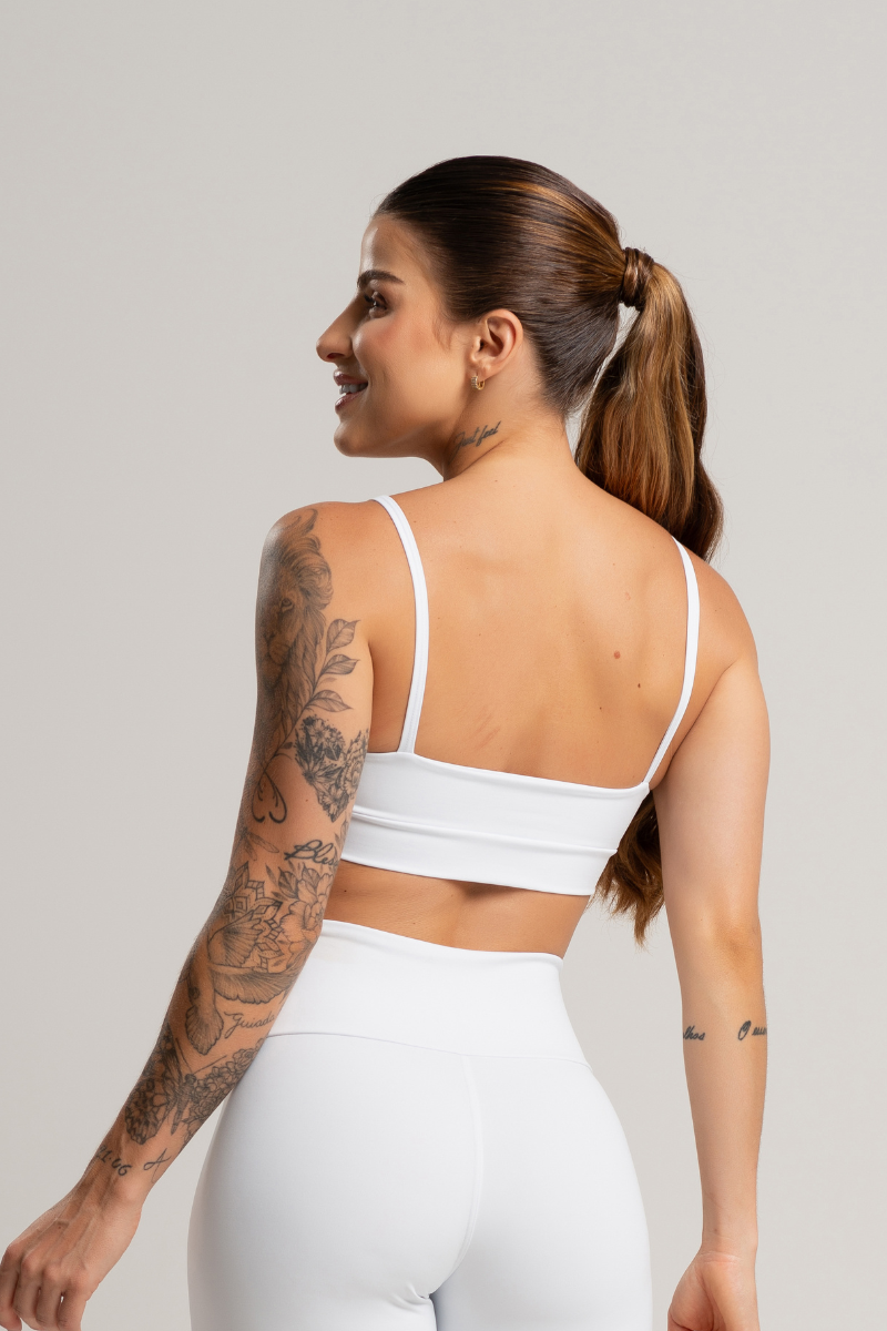 02 top feminino fitness basico poliamida branco