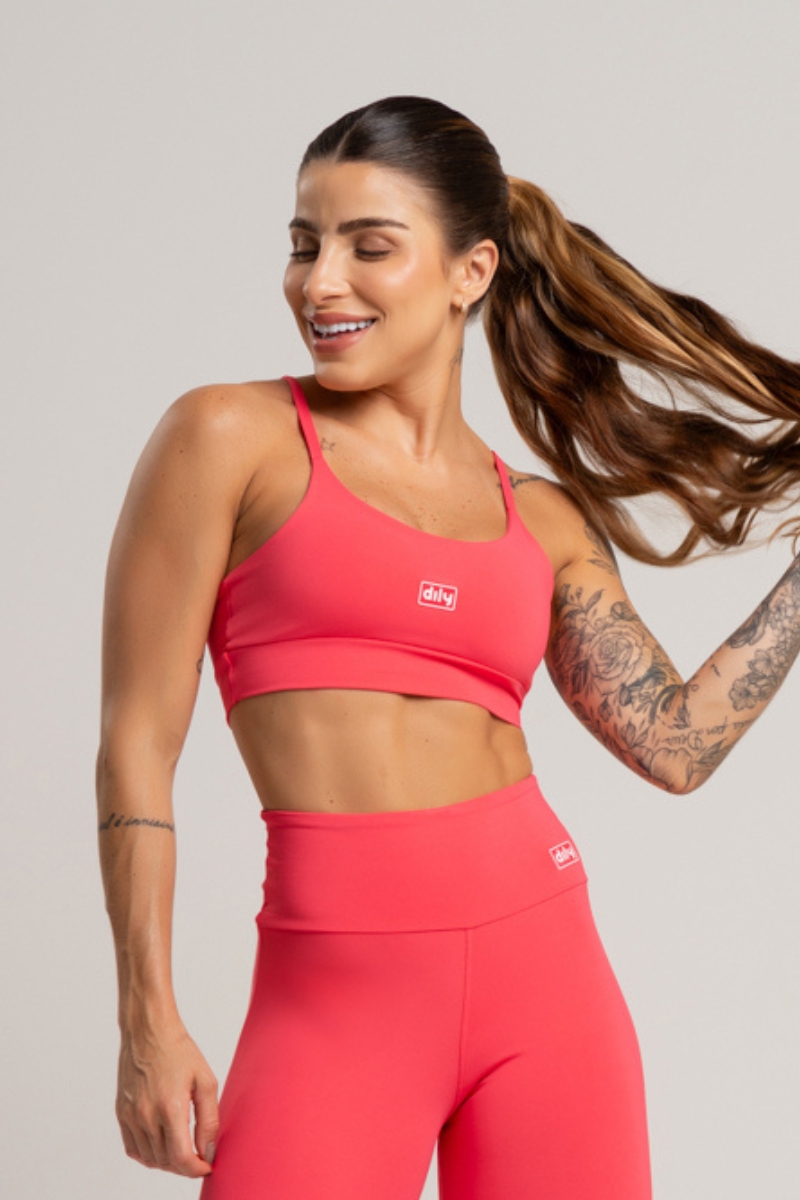 02 top feminino fitness basico poliamida pitaya