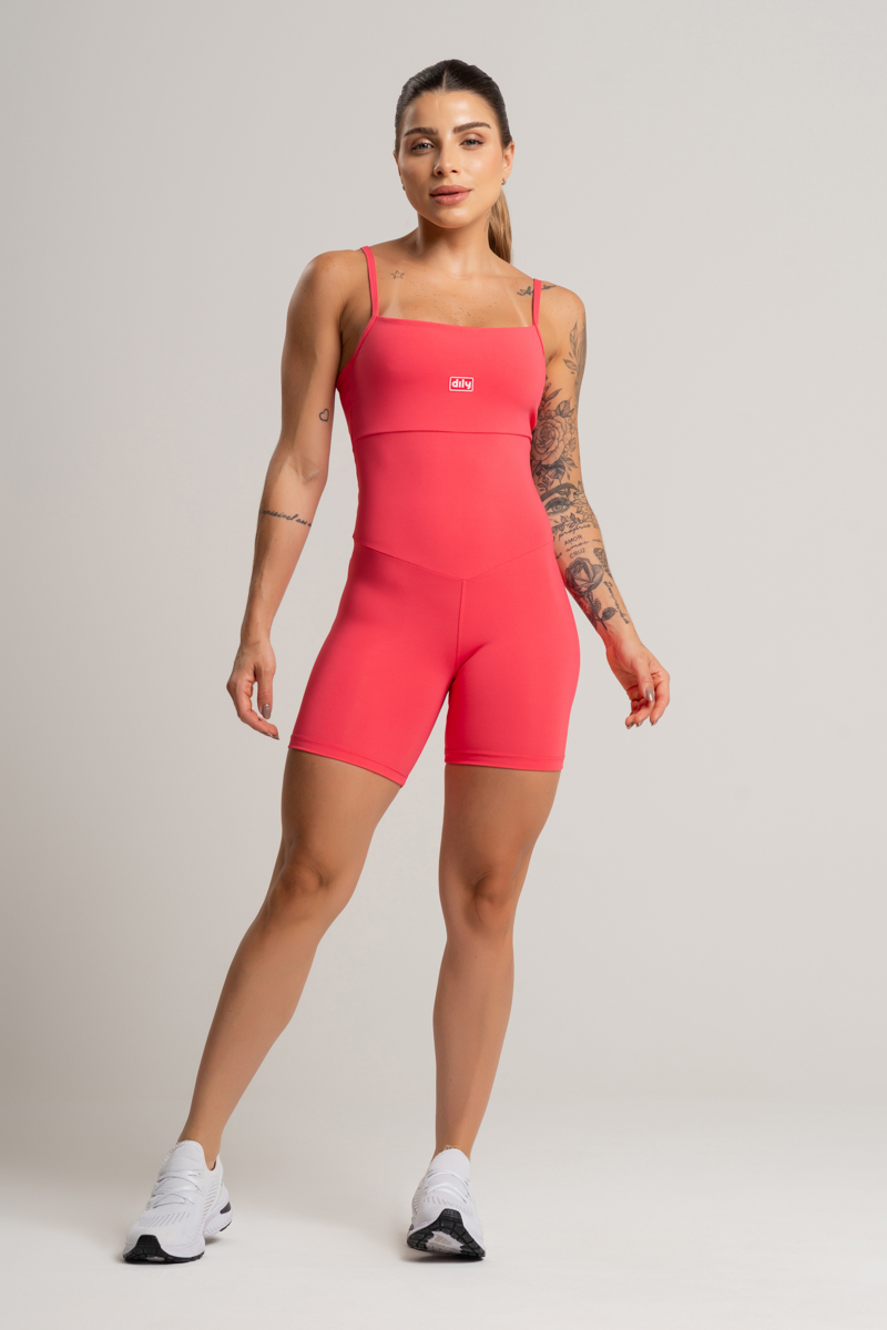 03 macaquinho fitness poliamida coral