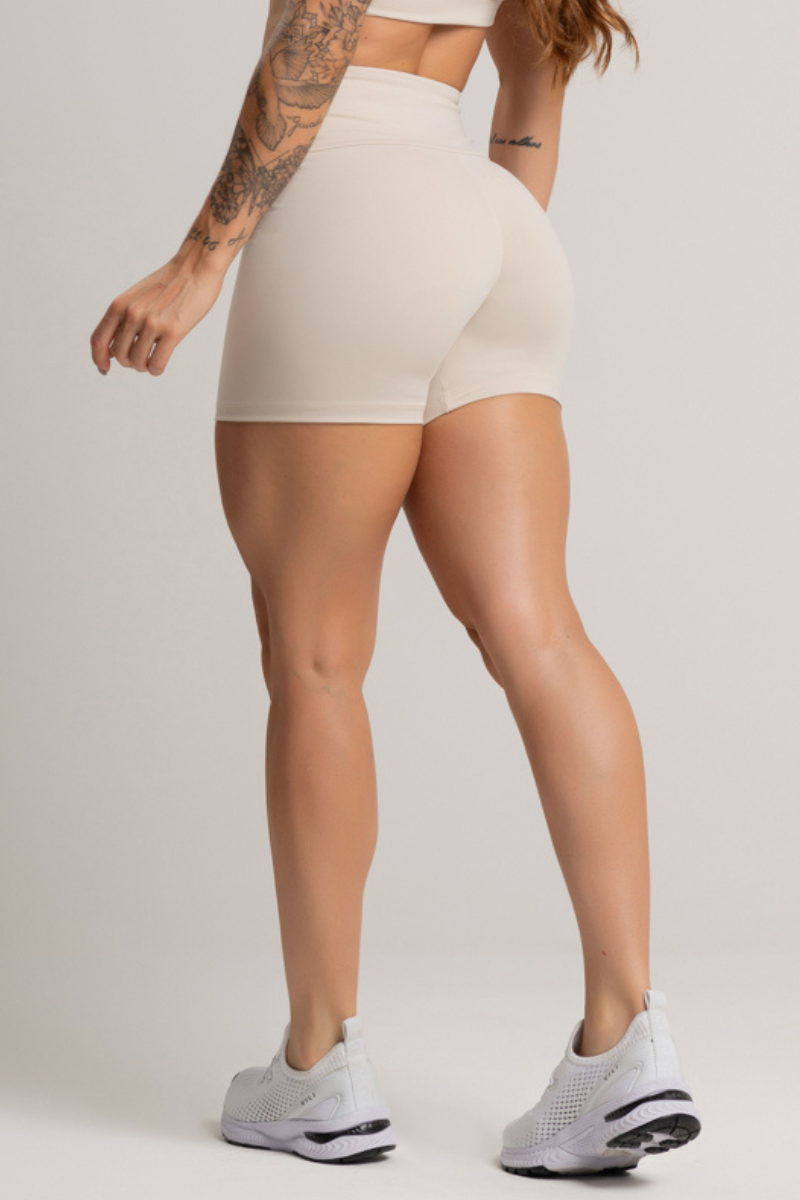 01 shorts fitness feminino basico poliamida nude