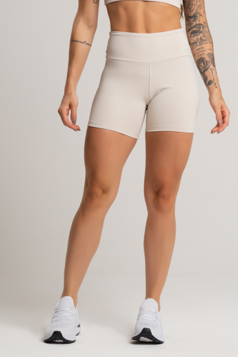 03 shorts fitness feminino basico poliamida nude