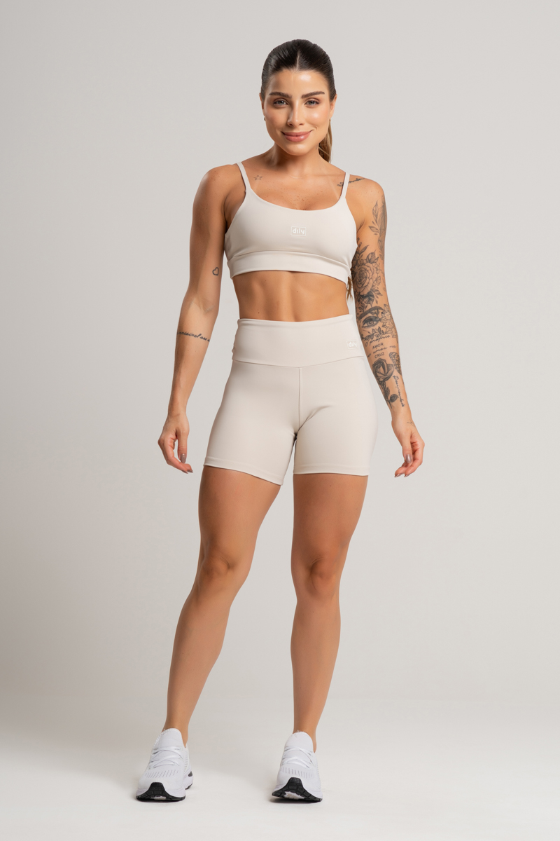 06 shorts fitness feminino basico poliamida nude