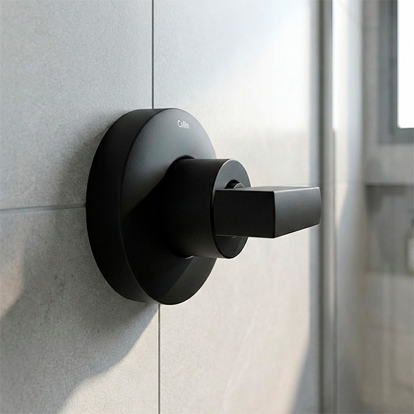 Detalhe do acabamento de registro Celite Flow Preto Fosco B5015F3R00