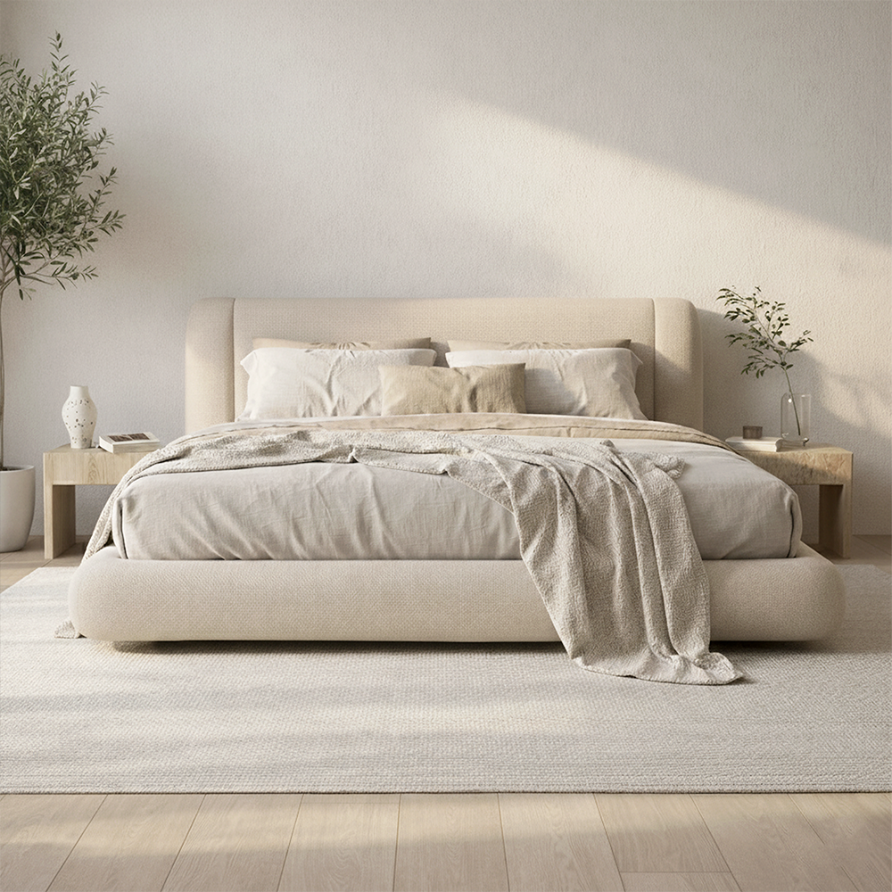 Cama Casal Cloud Linho Vanilla